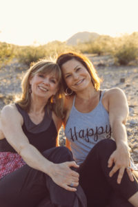 yoga buddies Lisa and Elizabeth